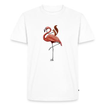 Le croissant monte sur le célèbre flamant rose - T-shirt Premium bio Homme - blanc - Devant - Nico (187cm)