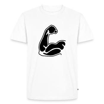 les muscles - T-shirt Premium bio Homme - blanc - Devant - Nico (187cm)