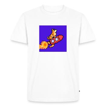 Pixel Dog on Rocket Pixel Art - Men's Premium Organic T-Shirt - white - Front - Nico (187cm)