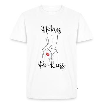 Hokus Pokuss - Po-Kuss - Männer Premium Bio T-Shirt - Weiß - Vorne - Nico (187cm)