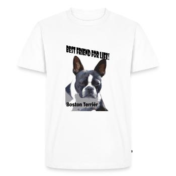 Le Boston Terrier est le meilleur ami pour la vie - T-shirt Premium bio Homme - blanc - Devant - Nico (187cm)