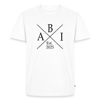 ABI Est 25 - T-shirt Premium bio Homme - blanc - Devant - Nico (187cm)