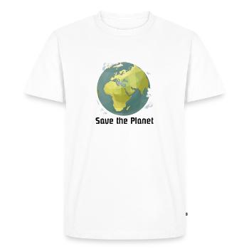 Sauvez la planète. - T-shirt Premium bio Homme - blanc - Devant - Nico (187cm)