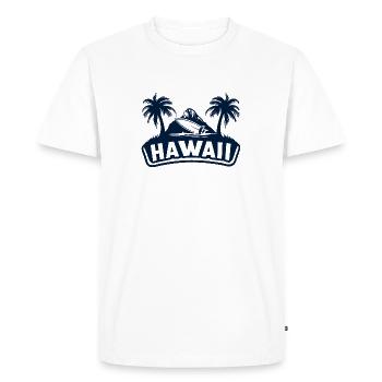 Tropical Hawaiian Motif - Men's Premium Organic T-Shirt - white - Front - Nico (187cm)