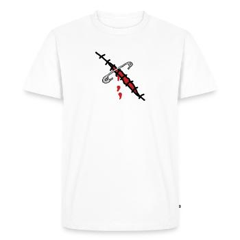 scar bleeding - Men's Premium Organic T-Shirt - white - Front - Nico (187cm)