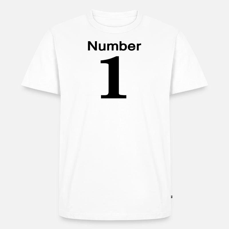 number 1 - Männer Premium Bio T-Shirt - Weiß