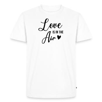 L'amour est dans l'air - T-shirt Premium bio Homme - blanc - Devant - Nico (187cm)