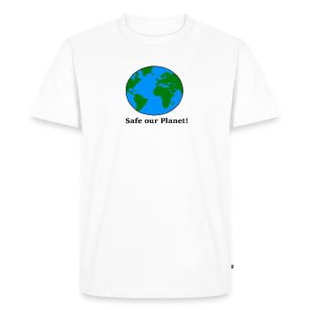 Safe our Planet ! - T-shirt Premium bio Homme - blanc - Devant - Nico (187cm)