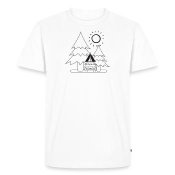 Dachzelt Motiv -schwarz - Männer Premium Bio T-Shirt - Weiß - Vorne - Nico (187cm)
