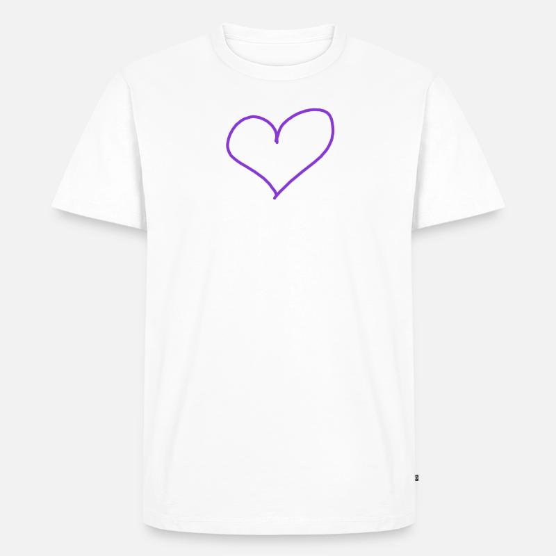Lila Herz Geschenkidee Geschenk Idee - Männer Premium Bio T-Shirt - Weiß