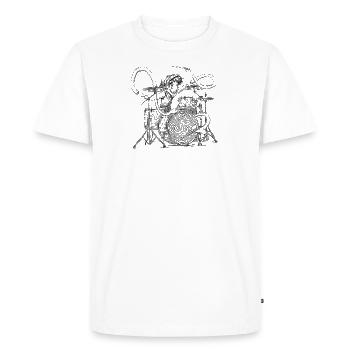 Batteur punkrock – Rocker Design - T-shirt Premium bio Homme - blanc - Devant - Nico (187cm)