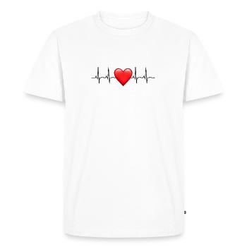Herz Schlag Emoticon Emoji Ekg Herzschlag Artzt - T-shirt Premium bio Homme - blanc - Devant - Nico (187cm)