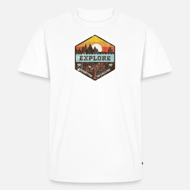 explores - Männer Premium Bio T-Shirt - Weiß
