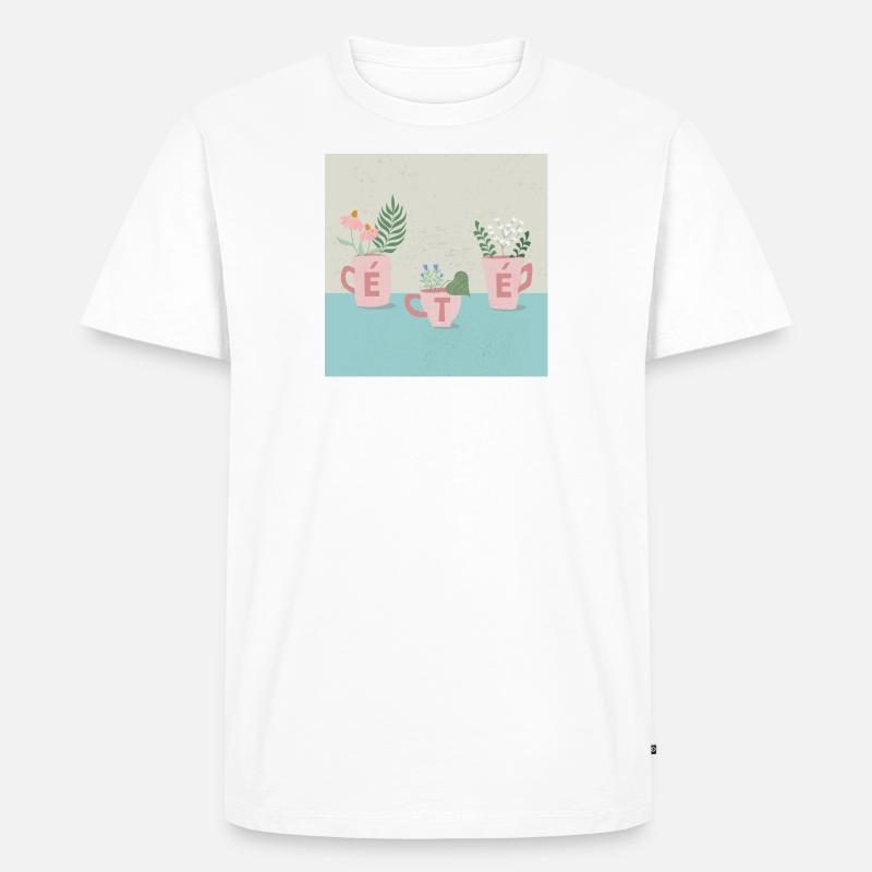 Fleurs d'été - Männer Premium Bio T-Shirt - Weiß