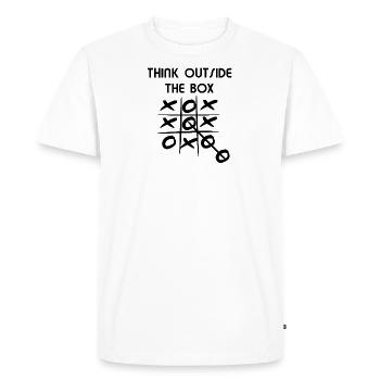 EN DEHORS DE LA BOÎTE - T-shirt Premium bio Homme - blanc - Devant - Nico (187cm)