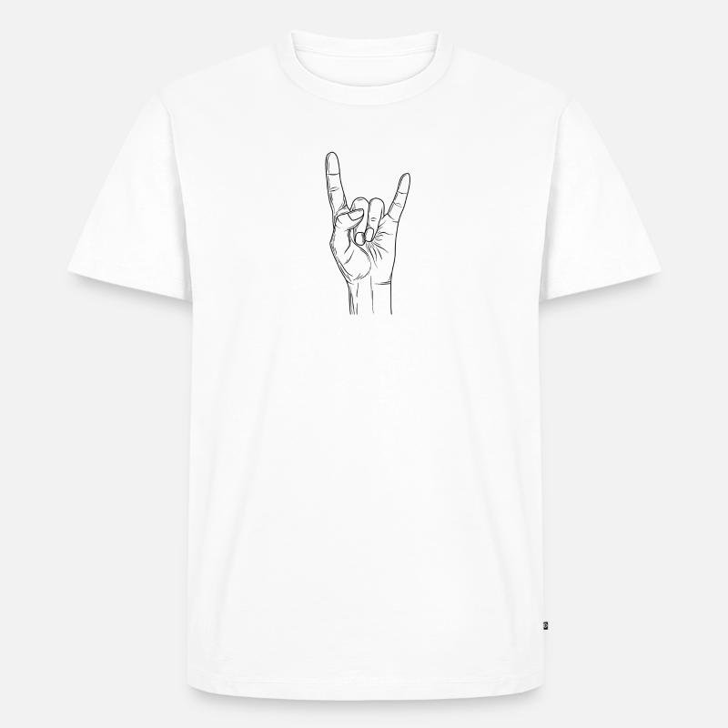 Rock and Roll - Männer Premium Bio T-Shirt - Weiß