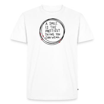 un sourire est la plus jolie chose que vous puissiez porter - T-shirt Premium bio Homme - blanc - Devant - Nico (187cm)