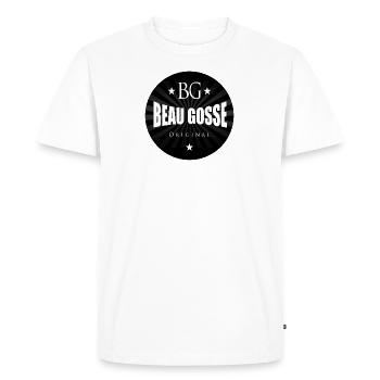 Beau Gosse BG original - T-shirt Premium bio Homme - blanc - Devant - Nico (187cm)