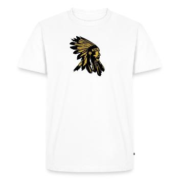 Tête amérindienne Amérindienne - T-shirt Premium bio Homme - blanc - Devant - Nico (187cm)