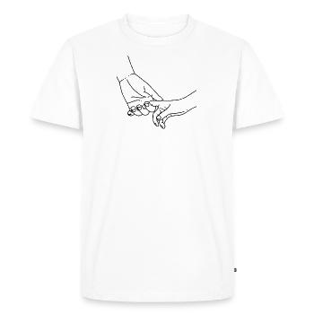 Main dans la main - T-shirt Premium bio Homme - blanc - Devant - Nico (187cm)
