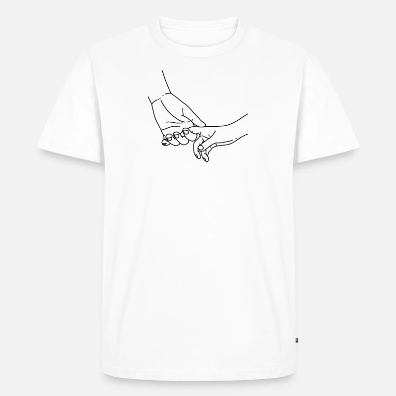 Holding Hands - Männer Premium Bio T-Shirt - Weiß