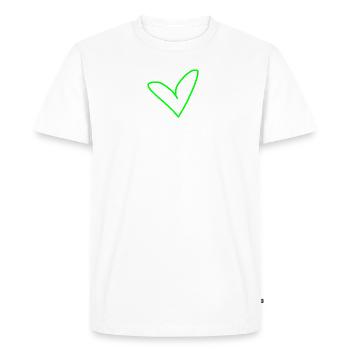 Light green heart gift idea - Men's Premium Organic T-Shirt - white - Front - Nico (187cm)