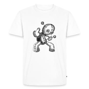 Drôle de poupée vaudou grossin - T-shirt Premium bio Homme - blanc - Devant - Nico (187cm)