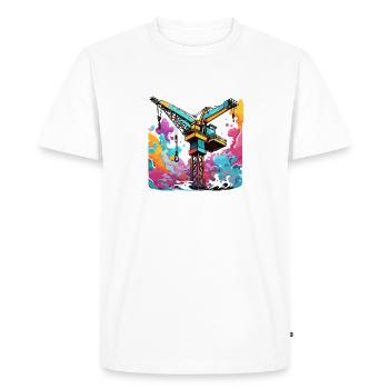 Crane / construction site / winch / crane system - Men's Premium Organic T-Shirt - white - Front - Nico (187cm)