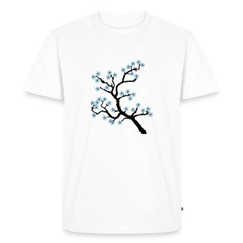 Floraison Turquoise, harnais conduite au printemps - T-shirt Premium bio Homme - blanc - Devant - Nico (187cm)