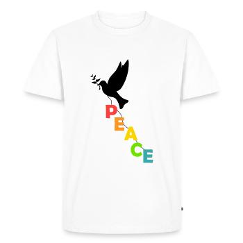 Paix colombe paix - mouvement de paix - pacifiste - T-shirt Premium bio Homme - blanc - Devant - Nico (187cm)