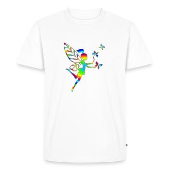 Rainbow fairy, butterfly, magic, pixie, elves, DD - Men's Premium Organic T-Shirt - white - Front - Nico (187cm)