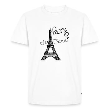 Paris Je T'aime Eiffel tower - Men's Premium Organic T-Shirt - white - Front - Nico (187cm)