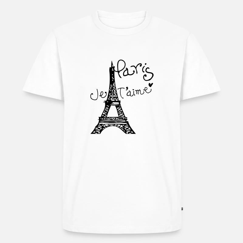 Paris Je T'aime Eiffel tower - Men's Premium Organic T-Shirt - white