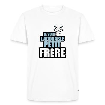 je suis l'adorable petit frère - T-shirt Premium bio Homme - blanc - Devant - Nico (187cm)