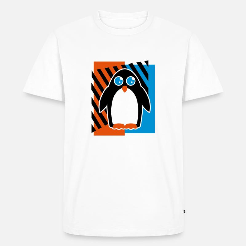 Pinguin Design - Männer Premium Bio T-Shirt - Weiß