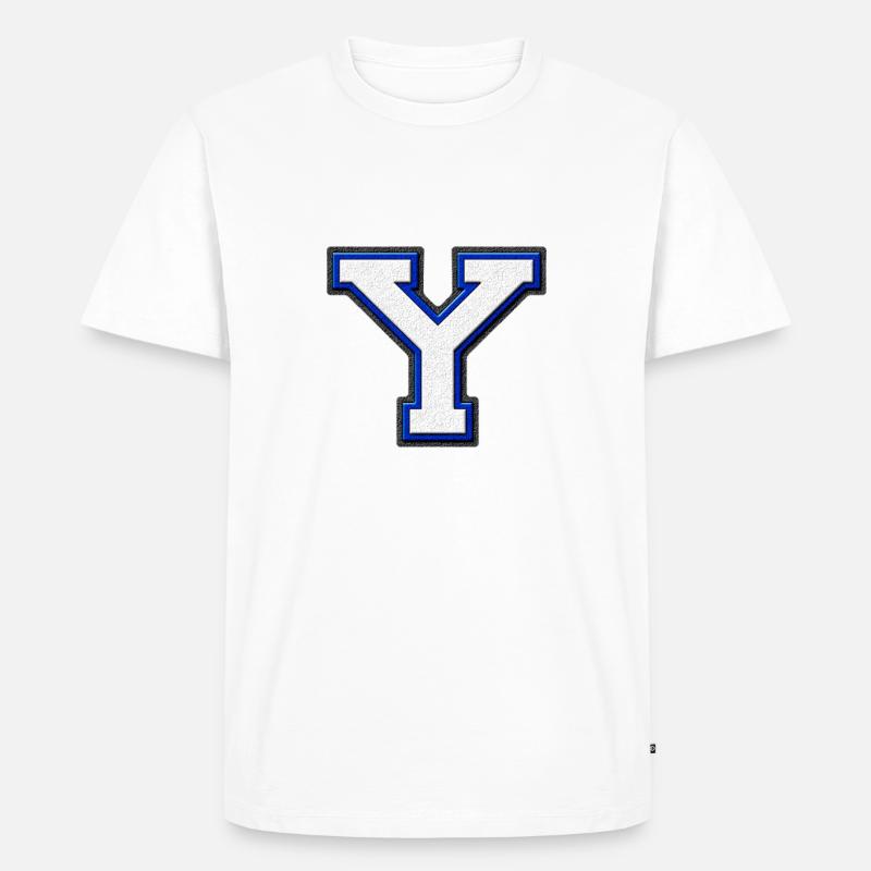 Varsity Y Yale - Männer Premium Bio T-Shirt - Weiß
