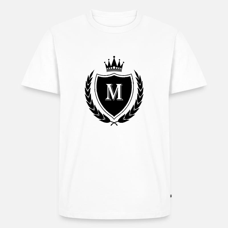 wappen M Krone - Männer Premium Bio T-Shirt - Weiß