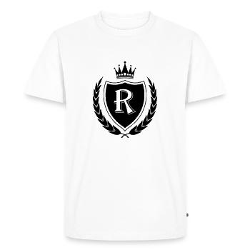 Armer la couronne R - T-shirt Premium bio Homme - blanc - Devant - Nico (187cm)