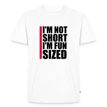 Pas court taille amusante - T-shirt Premium bio Homme - blanc - Devant - Nico (187cm)