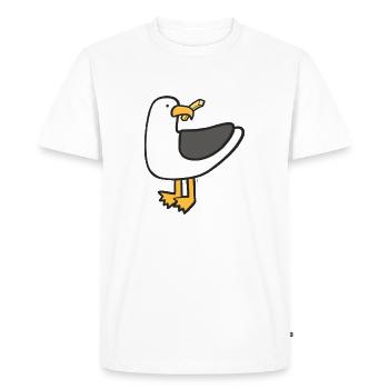 Mouette gourmande - T-shirt Premium bio Homme - blanc - Devant - Nico (187cm)