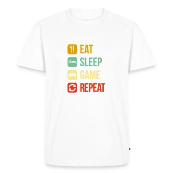 eat sleep repeat video game - T-shirt Premium bio Homme - blanc - Devant - Nico (187cm)