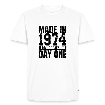 Fabriqué en 1974, légendaire depuis le premier jour - T-shirt Premium bio Homme - blanc - Devant - Nico (187cm)