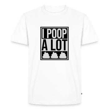 Je fais beaucoup caca - T-shirt Premium bio Homme - blanc - Devant - Nico (187cm)