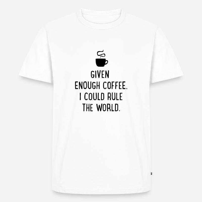 Kaffee - Männer Premium Bio T-Shirt - Weiß