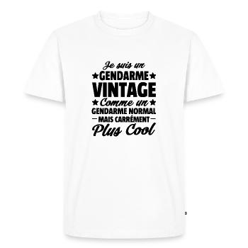 Je suis un gendarme vintage / cadeau gendarme - T-shirt Premium bio Homme - blanc - Devant - Nico (187cm)