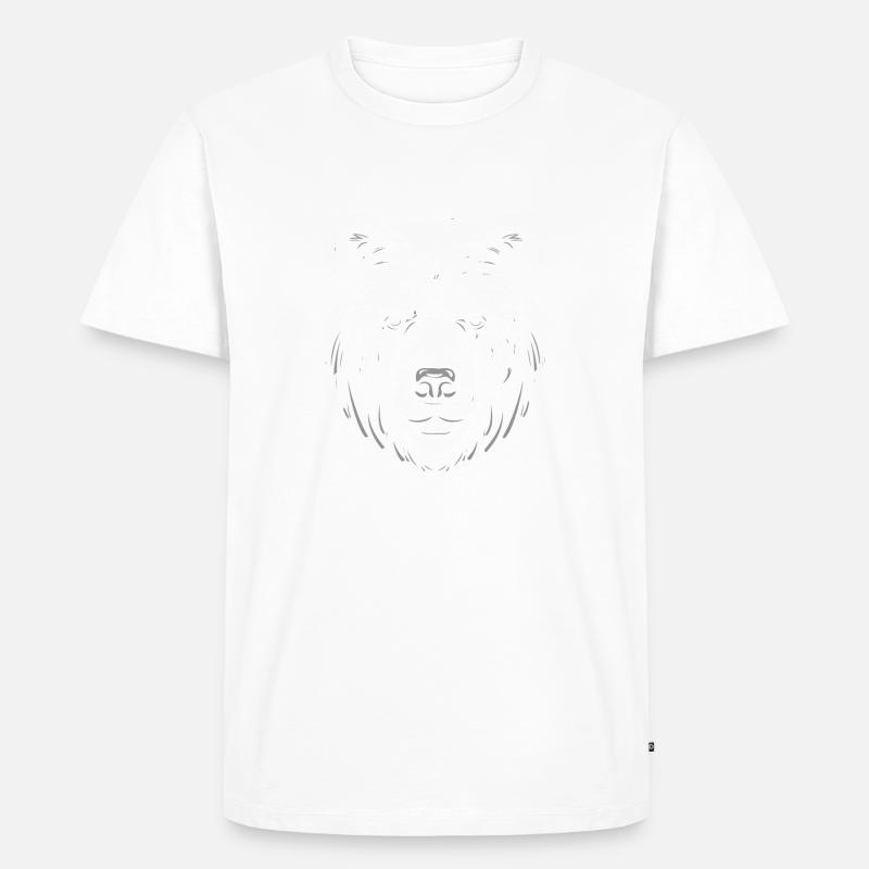 Bär - Männer Premium Bio T-Shirt - Weiß