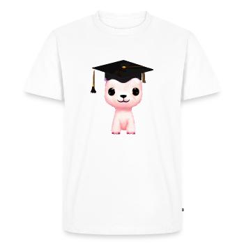 Certificat de fin d’études en alpaga - T-shirt Premium bio Homme - blanc - Devant - Nico (187cm)