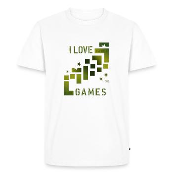 Jeux d’amour - T-shirt Premium bio Homme - blanc - Devant - Nico (187cm)