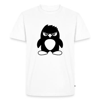 Pinguin guckt ernst böse gefährlicher cooler Blick - Men's Premium Organic T-Shirt - white - Front - Nico (187cm)