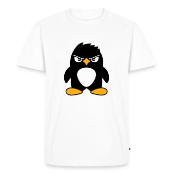 Pinguin guckt ernst böse gefährlicher cooler Blick - Men's Premium Organic T-Shirt - white - Front - Nico (187cm)